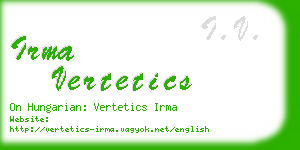 irma vertetics business card